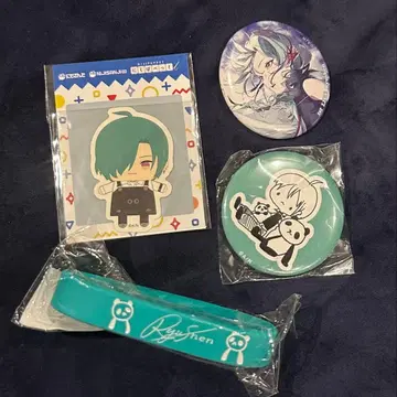 니지산지 롯센 그린 스티커 캔뱃지 러버밴드 LIVE 니지페페 묶음