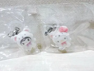 산리오 가챠 복슬복슬 스노우 표시 액세서리 키티 쿠로미
