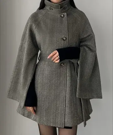 Louere 하이넥 미들 기장 코트