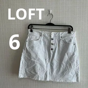 LOFT 화이트 미니 스커트 사이즈 6