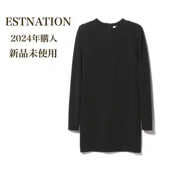 새상품 에스트네이션 3만 엔 저지 자카드 미니 원피스