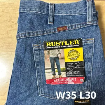 미사용 RUSTLER 스트레이트 데님 레귤러 핏 W35 L30