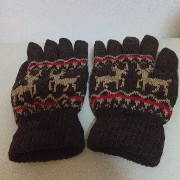루돌프 무늬 니트 장갑 프리 사이즈