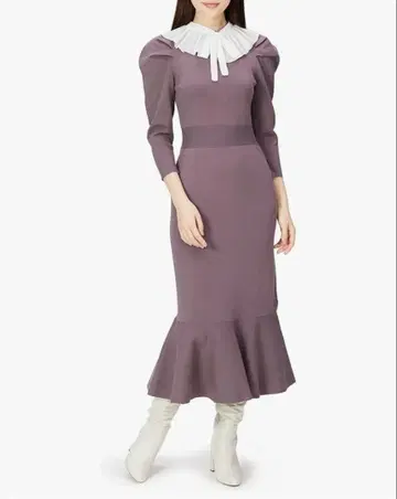 [ 새상품 snidel ] 플리츠 카라 니트 원피스 SWNO214075