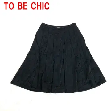 A6680 투 비 시크 롱 스커트 플레어 안감 있음 자수 블랙 40