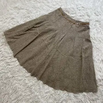 Eddie Bauer 브라운 플레어 스커트 포켓 부착