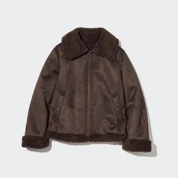 유니클로 보아 자켓 38 다크 브라운