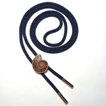 nlt14 루프 타이/볼로 타이/끈 넥타이 화석 암모나이트 실크