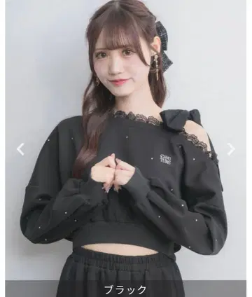 ROJITA 원숄 리본 맨투맨 상의