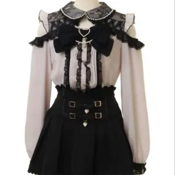 LIZLISA BIG 리본 오픈 숄더 블라우스