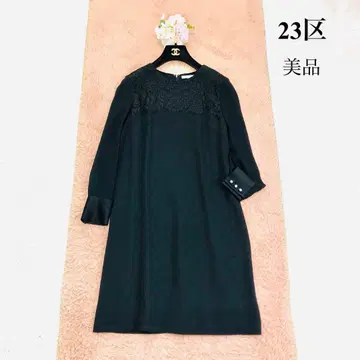 23구 자수 레이스 무릎 기장 원피스 블랙 포멀 세레모니 36