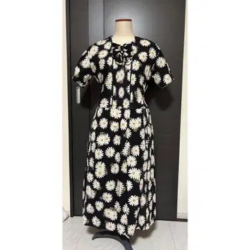 핑크하우스 마가렛 패턴 원피스 블랙