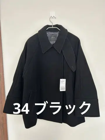 스픽 앤 스팬 새상품 W/Ny 모사 스텐칼라 숏코트 34 블랙