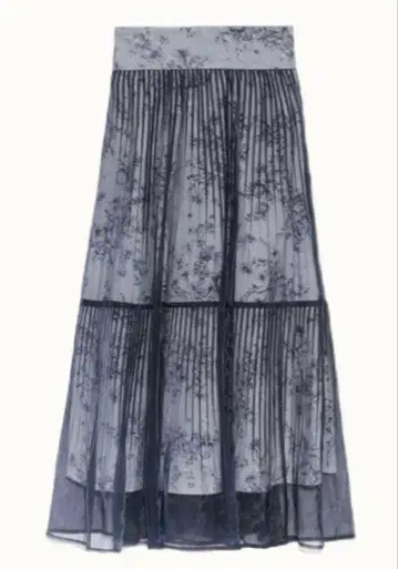 SNIDEL 플리츠 쉬폰 레이어드 프린트 스커트 사이즈 1