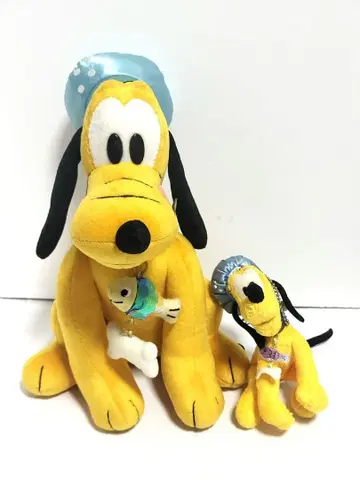 플루토 5주년 봉제 인형 바 배지 디즈니씨 2세트