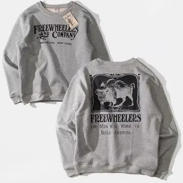 FREEWHEELERS 프리휠러스 맨투맨 그레이/사이즈 L/40
