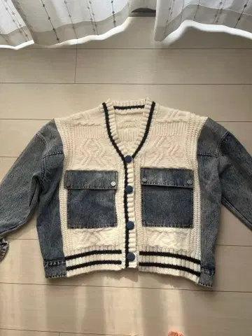 화이트 데님 가디건