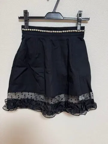 미로와르 도트 튤 시어 사다리꼴 스커트(블랙)