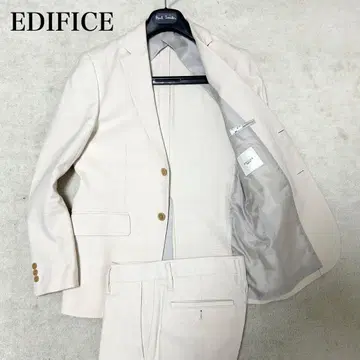 새상품급 에디피스 캐주얼 수트 셋업 실크 샨탄 원단 화이트