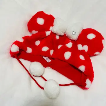 단종품 디즈니 미니 미니짱 팬캡 도트 빨간색 레드