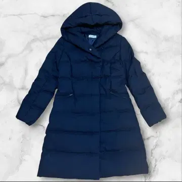 PLST 플라스테 빅 후드 롱 다운 코트 경량 M 네이비