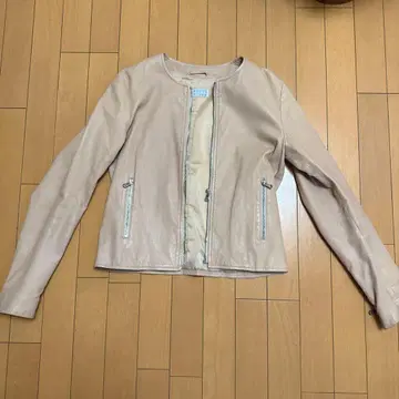 바니스 뉴욕 핑크 베이지 양가죽 가죽 자켓