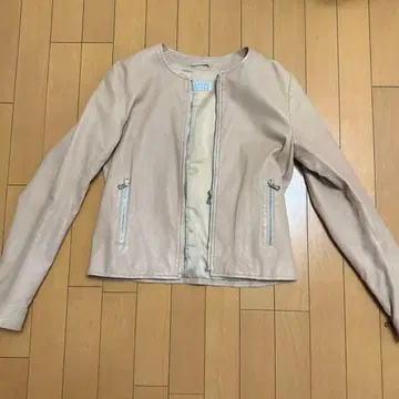 바니스 뉴욕 핑크 베이지 양가죽 가죽 자켓