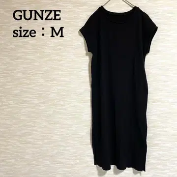 군제 GUNZE 슬리브리스 리브 원피스 [ M ] 롱 기장 슬릿 1272