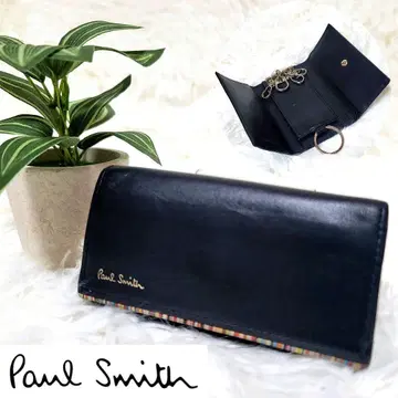 새상품급 폴스미스 키케이스 4연 스트라이프 포인트 블랙