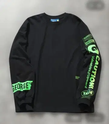 GEORGE'S 블랙 롱 슬리브 T셔츠