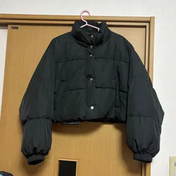 WEGO 패딩 숏 블루종 블랙