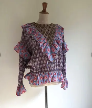 니우키 블라우스 puple x pink