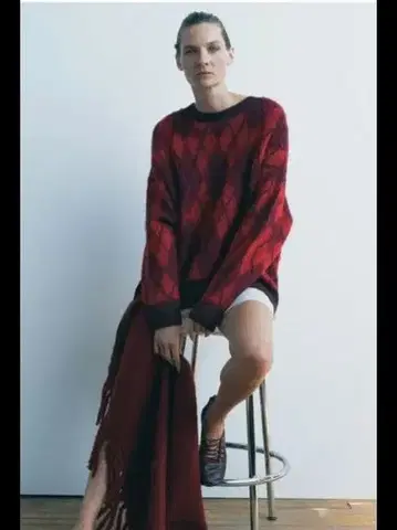 ZARA 자라 다이아몬드 패턴 스웨터