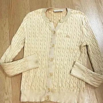 LACOSTE 케이블 니트 가디건 38