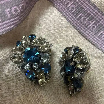 rada 블루&클리어 비쥬 클립식 귀걸이