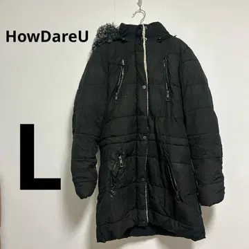 [ L ] HowDareU 블랙 다운 자켓 블랙 겨울