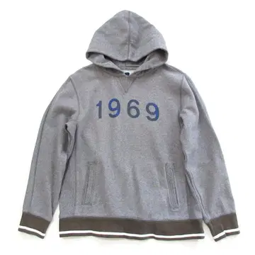 [ GAP ] 빈티지 풀오버 후드티 그레이 x 다크 그린 size M