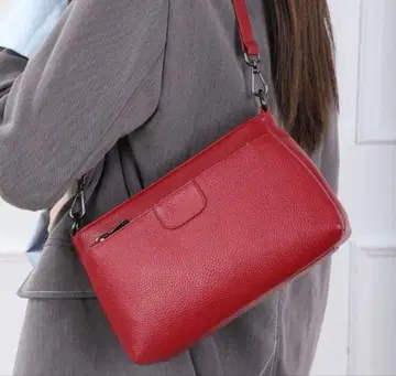 빨간색 탑 그레인 가죽 캐주얼 숄더 미사용 새상품