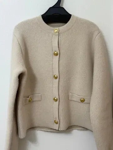 라쿤 블렌드 노카라 니트 자켓 아앙스