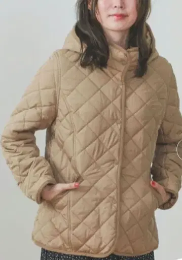 BEAMS HEART 퀼팅 후드 블루종 M