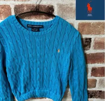 폴로 랄프 로렌 파랑 크롭 니트 스웨터