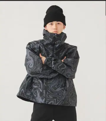 BEAMS 프린트 집업 후디 블랙 S 사이즈