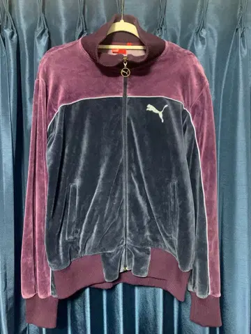 PUMA 벨로아 트랙 자켓 퍼플/네이비 L 사이즈