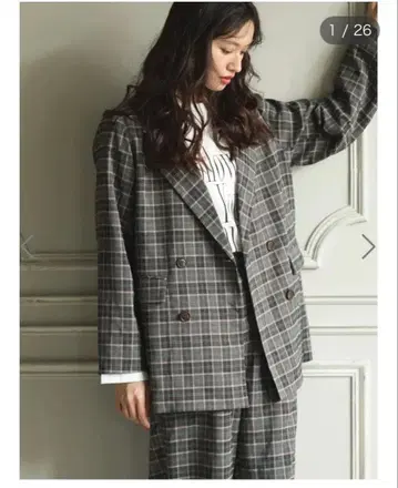 Green Parks/ELENCARE DUE 체크 테일러드 자켓