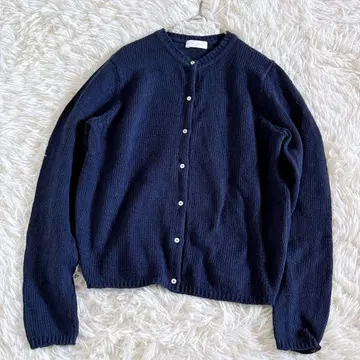 24SS 새상품급 보르지 브러쉬드 코튼 폴리에스테르 가디건 S 네이비