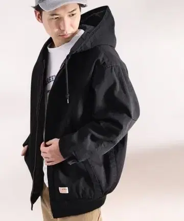 [ JAVA 자바 콜라보 ] 퀼팅 코튼 후드 부착 블루종