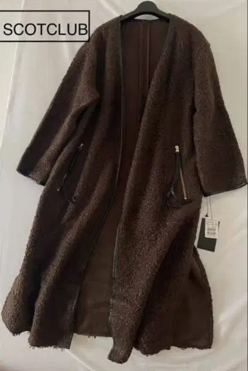 정가 23000엔 스콧 클럽 에코 가죽 파이핑 보아 코트 스콧 클럽