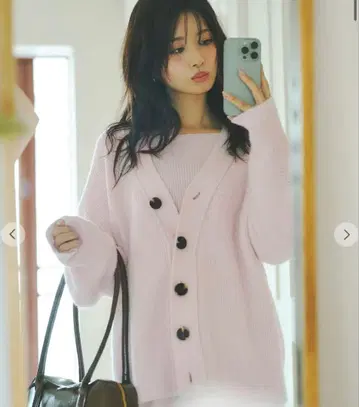 COCO DEAL 라쿤 혼방 V넥 니트 가디건