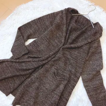 미즈이로 인드 롱 가디건 가운 모헤어 울 토퍼 모