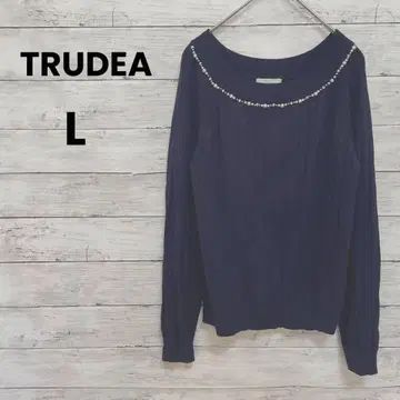 [ TRUDEA ] 트루디아 니트 스웨터 ( L ) 펄 비쥬 고급